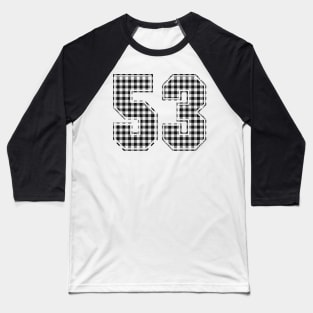Plaid Number - 53 - Dark Baseball T-Shirt